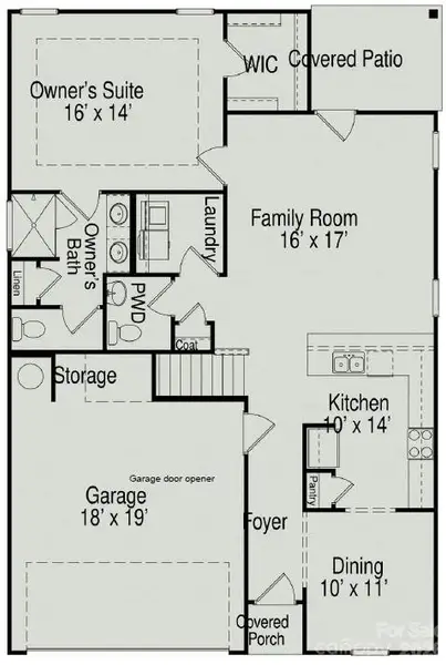 2D floor plan layout of this home in Sunset Meadows, Charlotte, NC (Image 3).