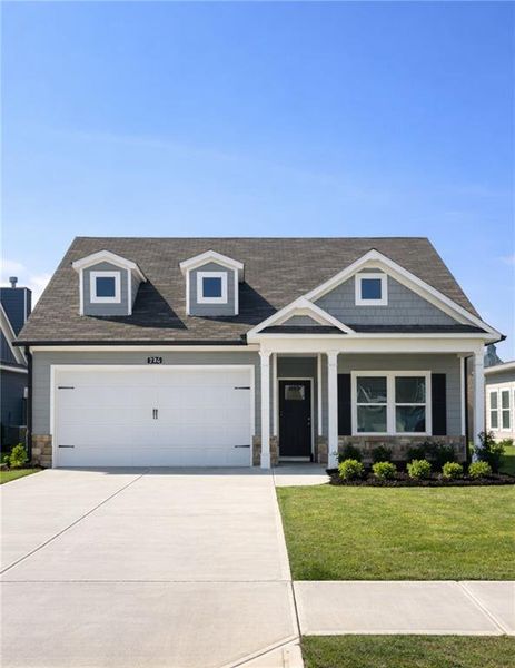 Front exterior of a new home in , Cartersville, GA, highlighting curb appeal (Image 21).