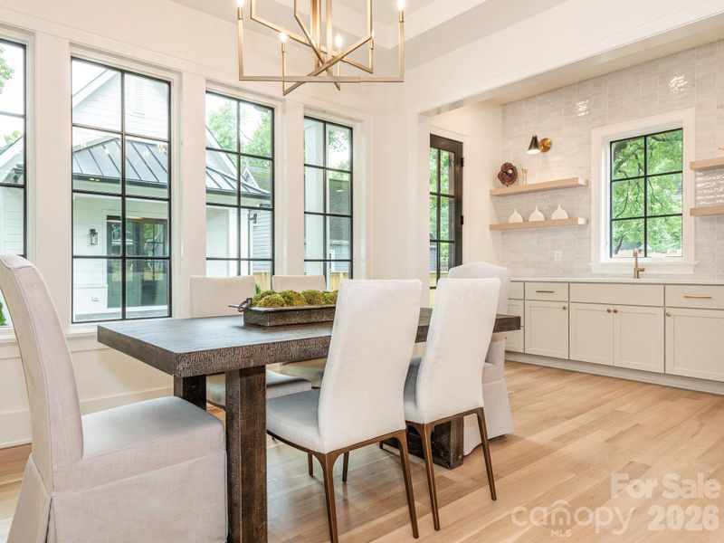 Dining overlooks back yard