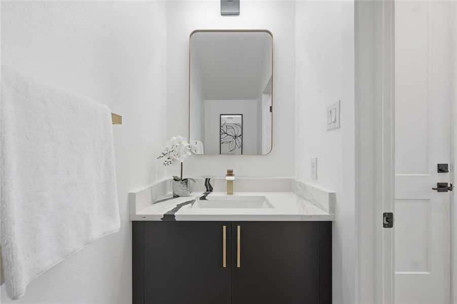 Bathroom featuring vanity