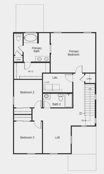 2D floor plan layout for the Plan 2063 by KB Home in Skyline Village Prelude, San Tan Valley, AZ (Image 7).