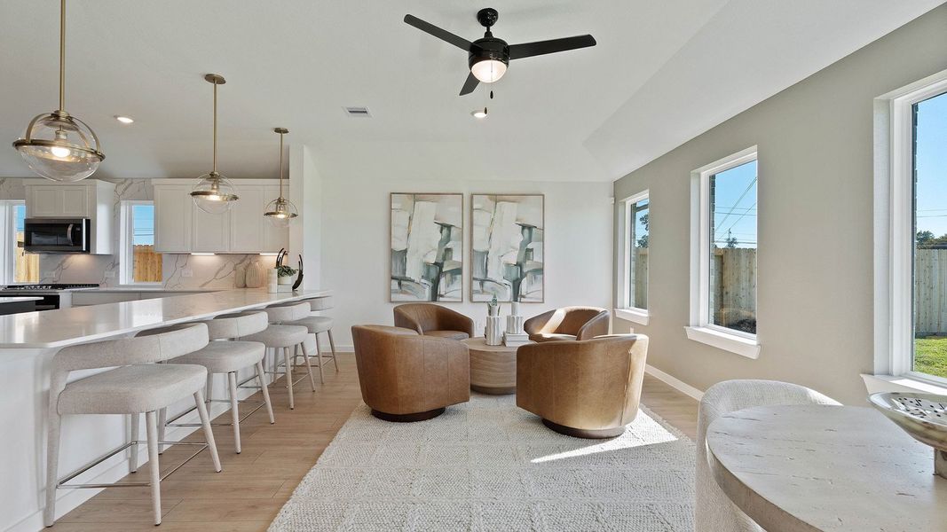 Representative furnished interior of a home built from the E60B by D.R. Horton in Riverside Estates, Baytown (Image 6).