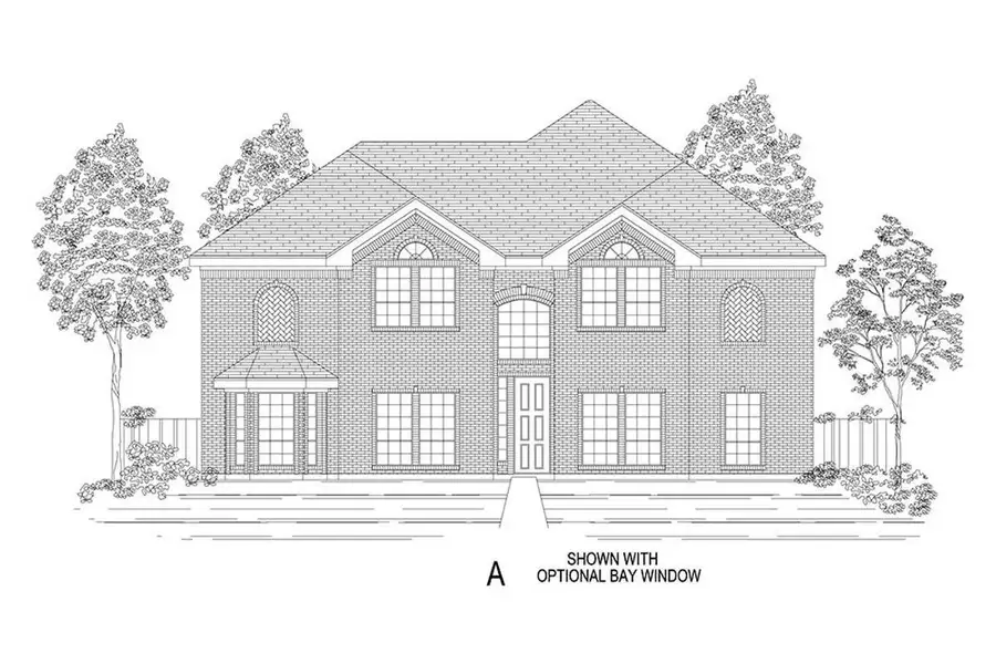 Representative rendering of the exterior for the Brentwood 3R (w/Media) by First Texas Homes (Image 3).