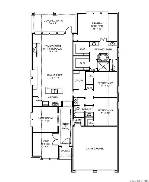2D floor plan layout of this home in Meadows of Mill Creek, Seguin, TX (Image 2). 2D floor plan layout of this home in Meadows of Mill Creek, Seguin, TX (Image 2).