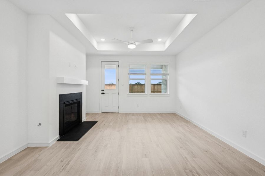 Cozy great room with fireplace