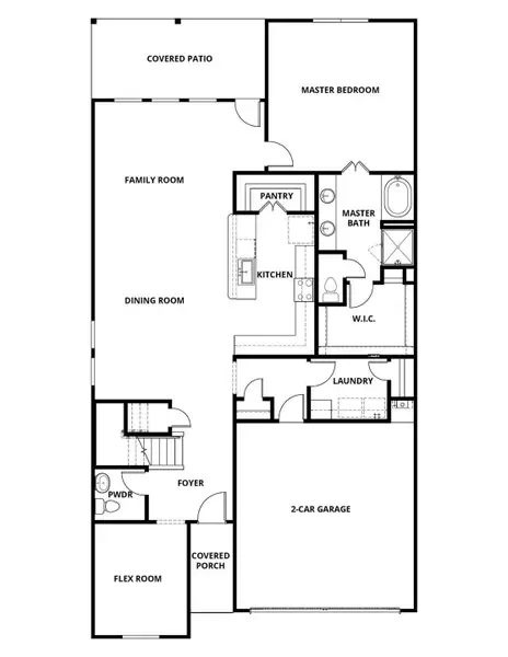 2D floor plan layout of this home in Pinewood Trails, Cleveland, TX (Image 3).