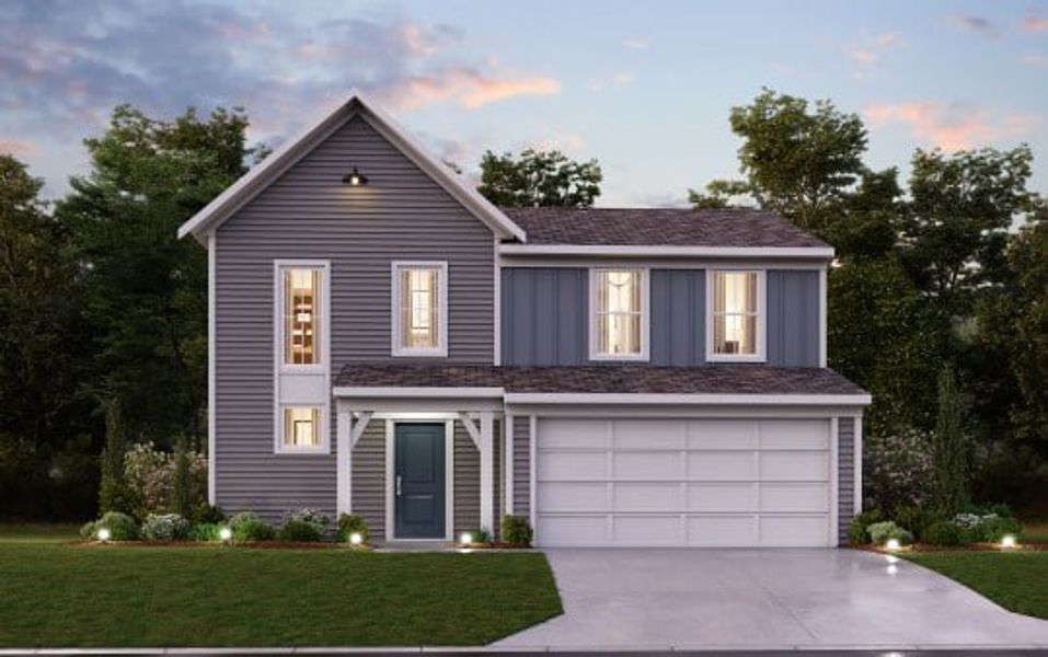 Representative exterior photo of a completed home built from the Danville by Fischer Homes in Three Rivers, Rome, GA (Image 12).