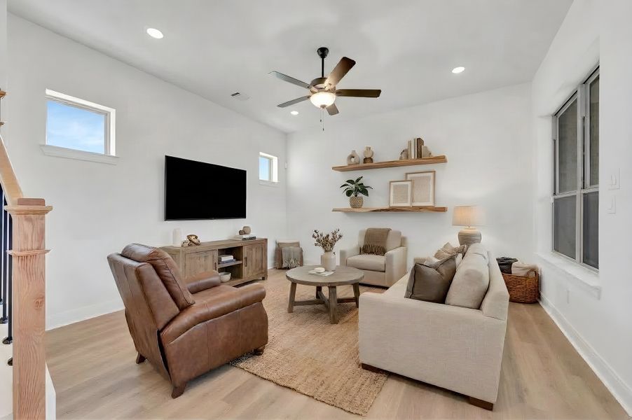Furnished interior view inside a new home in Walsh Cottage, Fort Worth (Image 7). Furnished interior view inside a new home in Walsh Cottage, Fort Worth (Image 7).