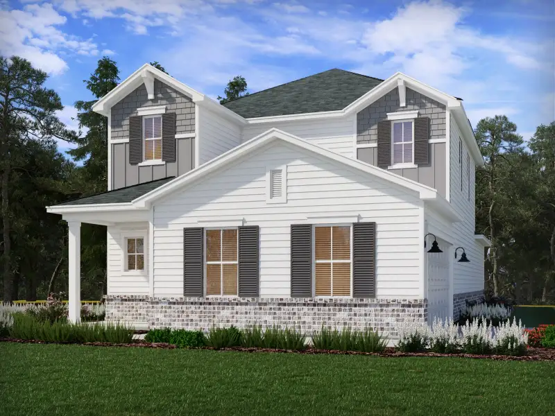 Front exterior of a new home in Avery Farms - Ridge Series, Murfreesboro, TN, highlighting curb appeal (Image 1). Front exterior of a new home in Avery Farms - Ridge Series, Murfreesboro, TN, highlighting curb appeal (Image 1).