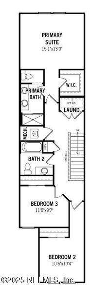2D floor plan layout of this home in Egret Creek, Jacksonville, FL (Image 3).