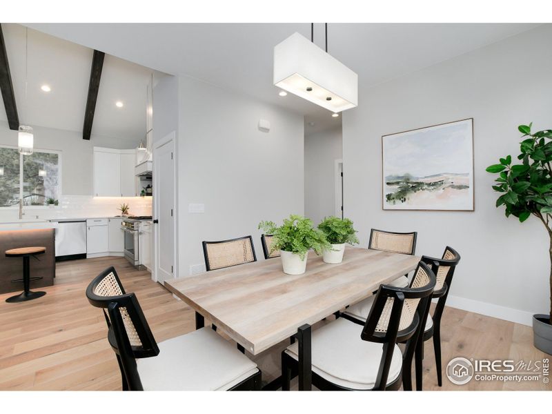 Formal Dining area with views and lots of natural light.