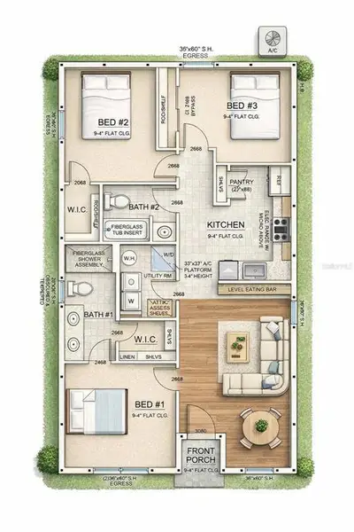 2D floor plan layout of this home in , Sanford, FL (Image 4).