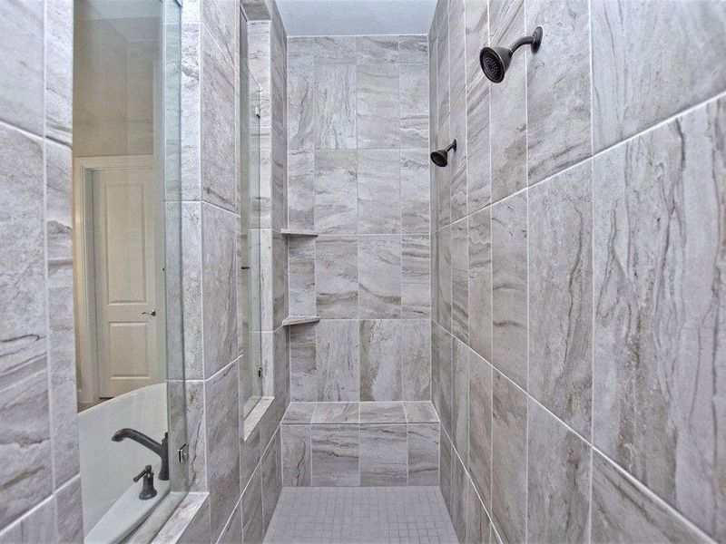 Example of walk in shower with seat.