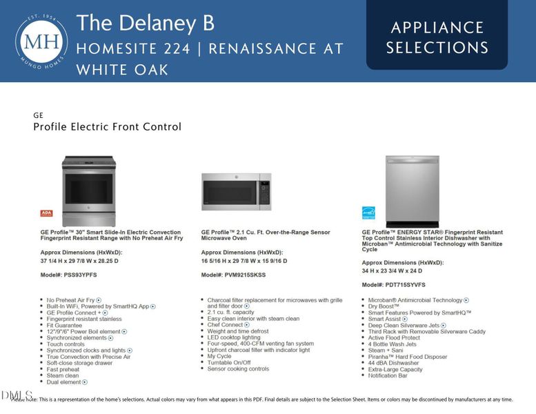 224 RWK FM 5 Appliance Selections