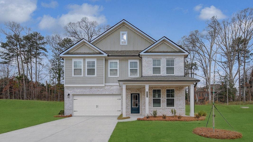 Representative exterior photo of a completed home built from the Wagener by DRB Homes in Kingston, Locust Grove, GA (Image 22).