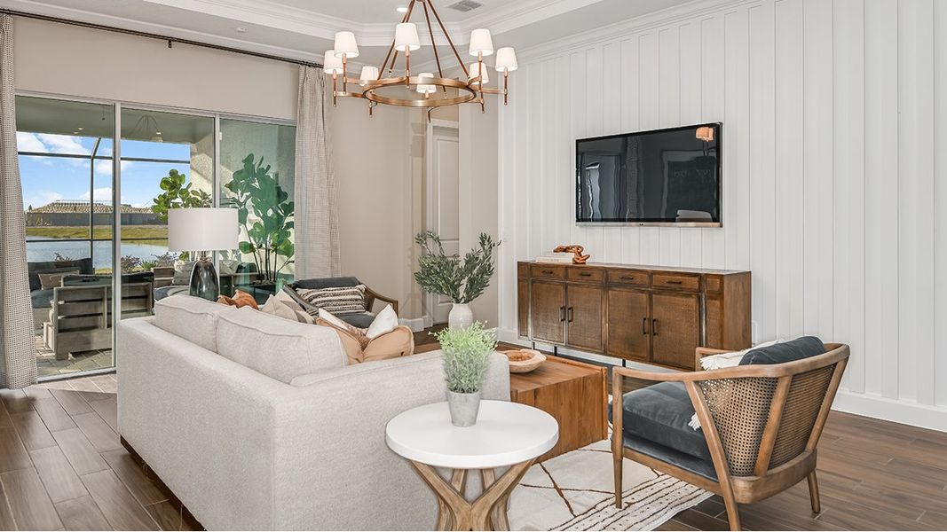 Representative furnished interior of a home built from the Lazio by Taylor Morrison in Esplanade at Center Lake Ranch, St. Cloud (Image 11).