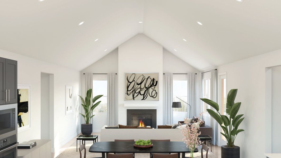 Great room with vaulted ceiling Great room with vaulted ceiling