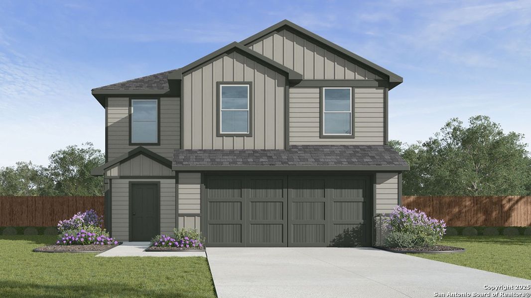 Front exterior of a new home in Avenida, Converse, TX, highlighting curb appeal (Image 2).