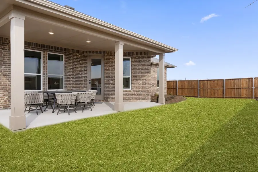 Exterior details and patio area of a home in The Preserve Estates, Justin (Image 3). Exterior details and patio area of a home in The Preserve Estates, Justin (Image 3).