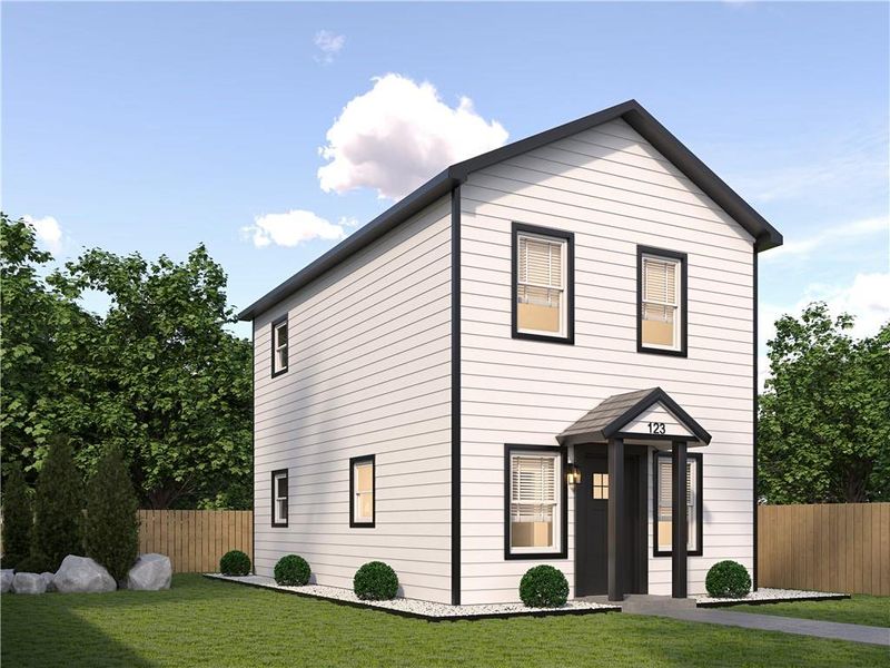 Front exterior of a new home in , Macon, GA, highlighting curb appeal (Image 17).