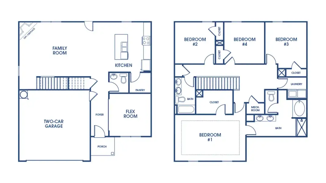 2D floor plan layout for the Galen by D.R. Horton in Stillwater Lake Oconee, Eatonton, GA (Image 3). 2D floor plan layout for the Galen by D.R. Horton in Stillwater Lake Oconee, Eatonton, GA (Image 3).