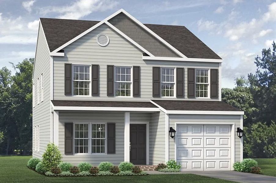 Representative exterior photo of a completed home built from the Irvine by Keystone Homes NC in The Wilcox, Greensboro, NC (Image 30).