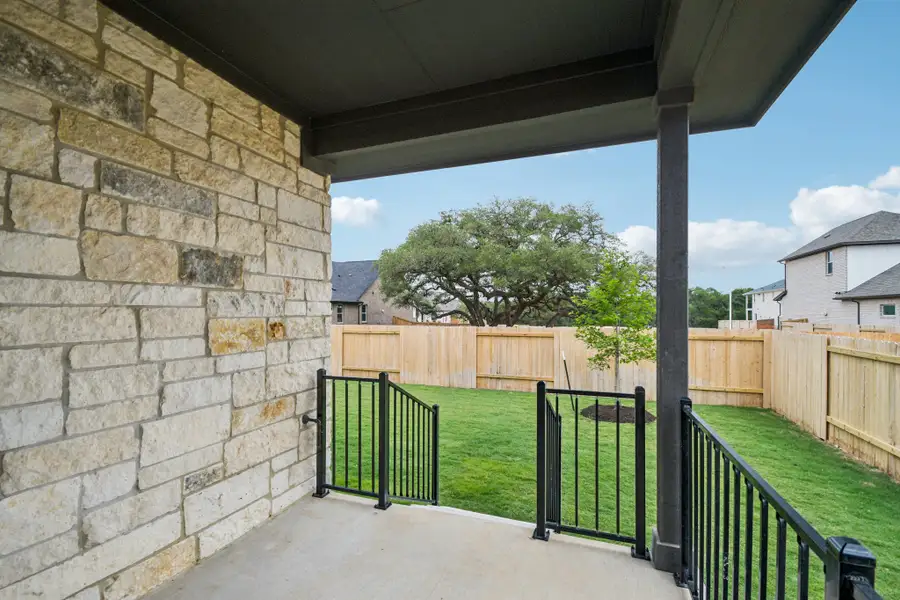 Exterior details and patio area of a home in Persimmon, Buda (Image 2). Exterior details and patio area of a home in Persimmon, Buda (Image 2).
