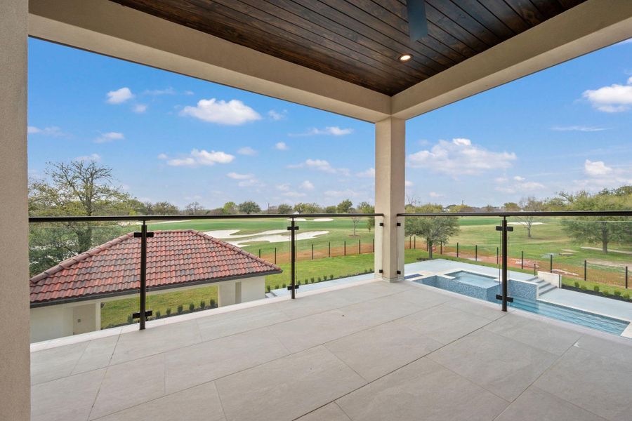 Great view of the backyard from balcony