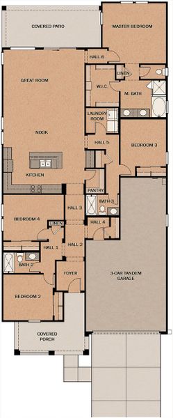 2D floor plan layout for the Summit Lake by Fulton Homes in Silverado at Enclave, Litchfield Park, AZ (Image 3).