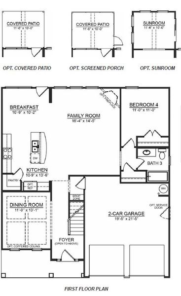 2D floor plan layout of this home in Cottonwood Ridge, Piedmont, SC (Image 3).