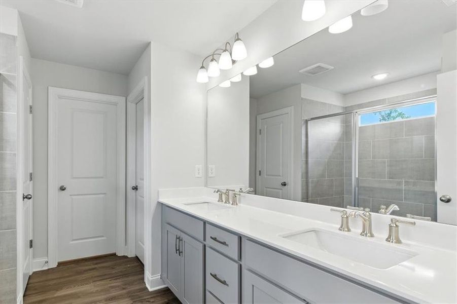 Furnished interior view inside a new home in The Village at Shallowford, Kennesaw (Image 9). Furnished interior view inside a new home in The Village at Shallowford, Kennesaw (Image 9).