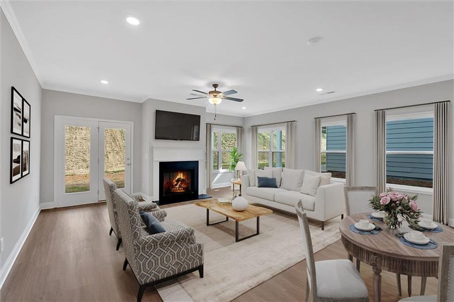 Furnished interior view inside a new home in Heritage Pointe at The Georgian, Villa Rica (Image 14).