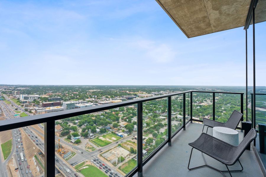 Enjoy the North East view overlooking downtown Austin from the private balcony