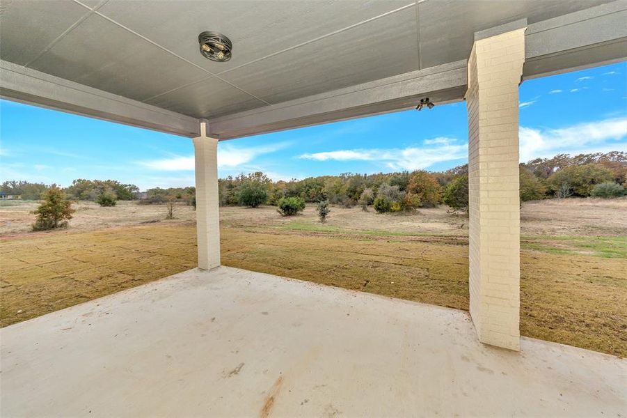 View of patio featuring a rural view