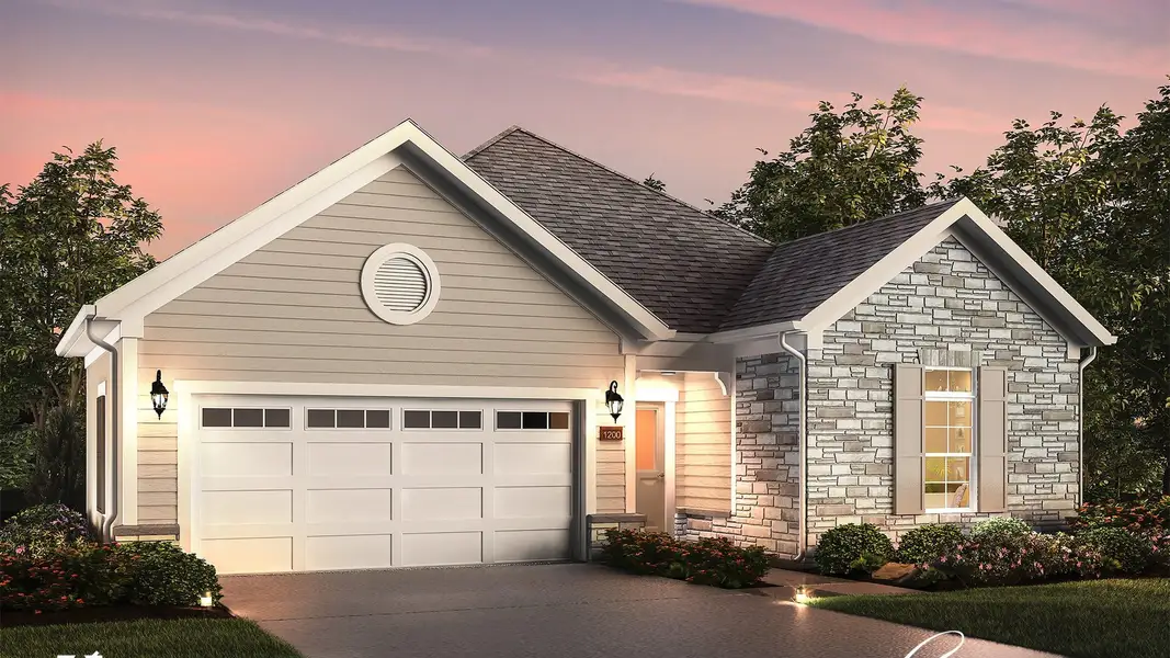 Representative exterior photo of a completed home built from the Capri by Epcon Communities in The Villas at Pinewood, Asheboro, NC (Image 9).