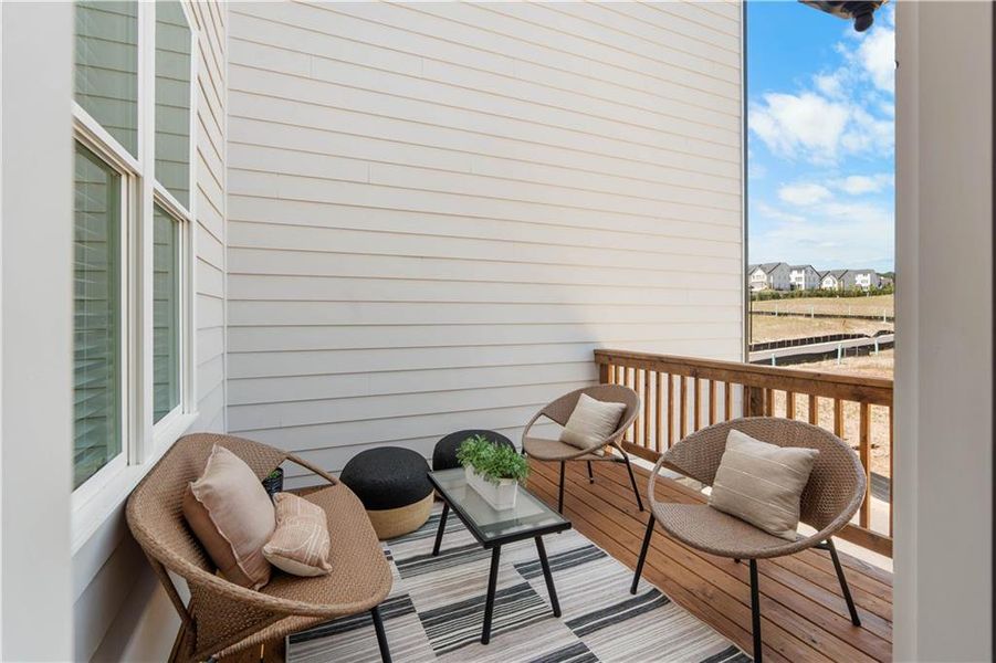 Exterior details and patio area of a home in Waterside Townhomes, Peachtree Corners (Image 4).