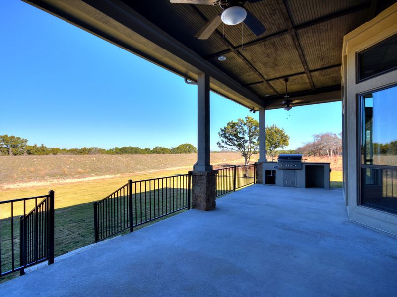 Representative exterior details of a home built from the San Simeon I by Giddens Homes in Clearwater Ranch, Liberty Hill (Image 125).