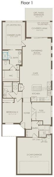 2D floor plan layout of this home in Del Webb Oasis, Winter Garden, FL (Image 2). 2D floor plan layout of this home in Del Webb Oasis, Winter Garden, FL (Image 2).