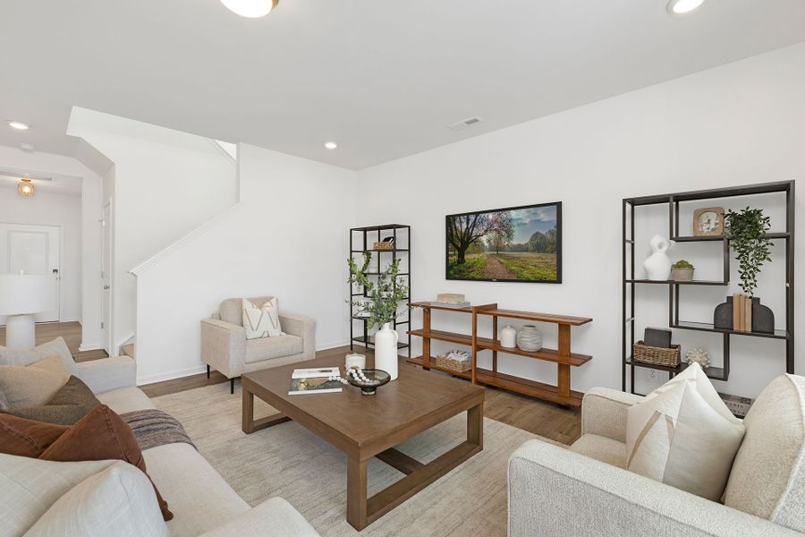 Representative furnished interior of a home built from the Wagner by True Homes in Edgewater - Lakeview Point, Lancaster (Image 10).