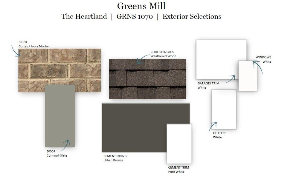 Sample of building materials used in homes in The Landing at Greens Mill, Columbia (Image 30).