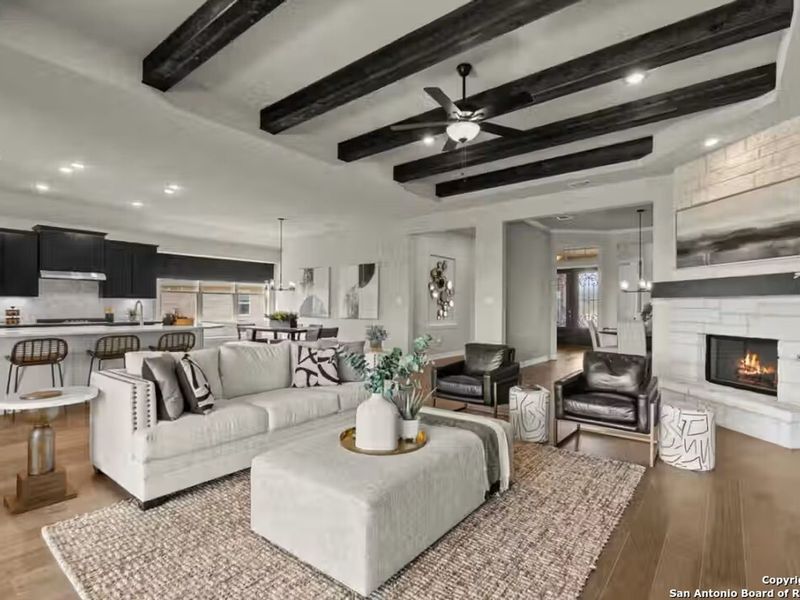 Furnished interior view inside a new home in Potranco Oaks, Castroville (Image 13).