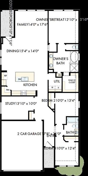 2D floor plan layout of this home in Austin Point - Terrace Collection, Richmond, TX (Image 2). 2D floor plan layout of this home in Austin Point - Terrace Collection, Richmond, TX (Image 2).