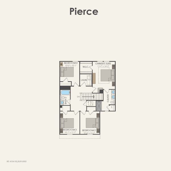 2D floor plan layout for the Pierce by Centex in Arboretum Estates, Terrell, TX (Image 4).