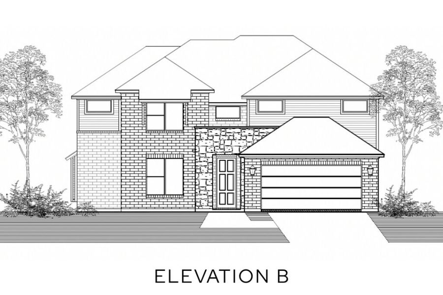 Representative rendering of the exterior for the The Cypress by Lillian Custom Homes (Image 4).