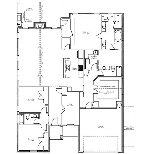 2D floor plan layout for the The Annie by Reece Homes in Oakmont, Bryan, TX (Image 4). 2D floor plan layout for the The Annie by Reece Homes in Oakmont, Bryan, TX (Image 4).