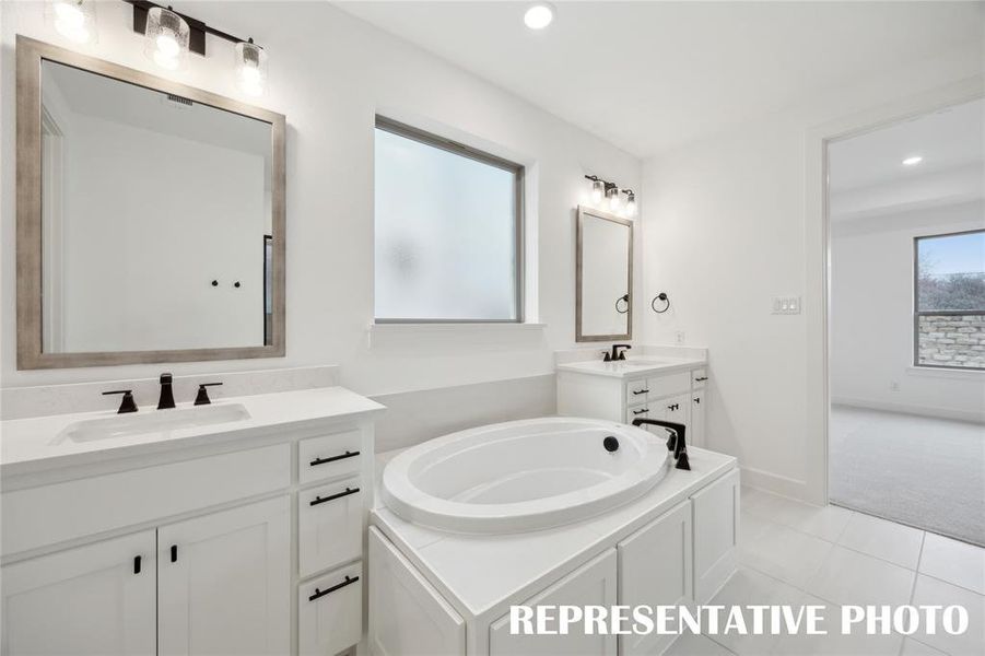 An owner's bath designed with ample space for two!  REPRESENTATIVE PHOTO