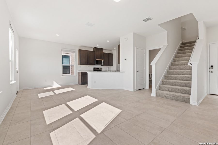 Spacious, unfurnished interior of a new home in Preserve at Culebra - Villa Collection, San Antonio (Image 18). Spacious, unfurnished interior of a new home in Preserve at Culebra - Villa Collection, San Antonio (Image 18).