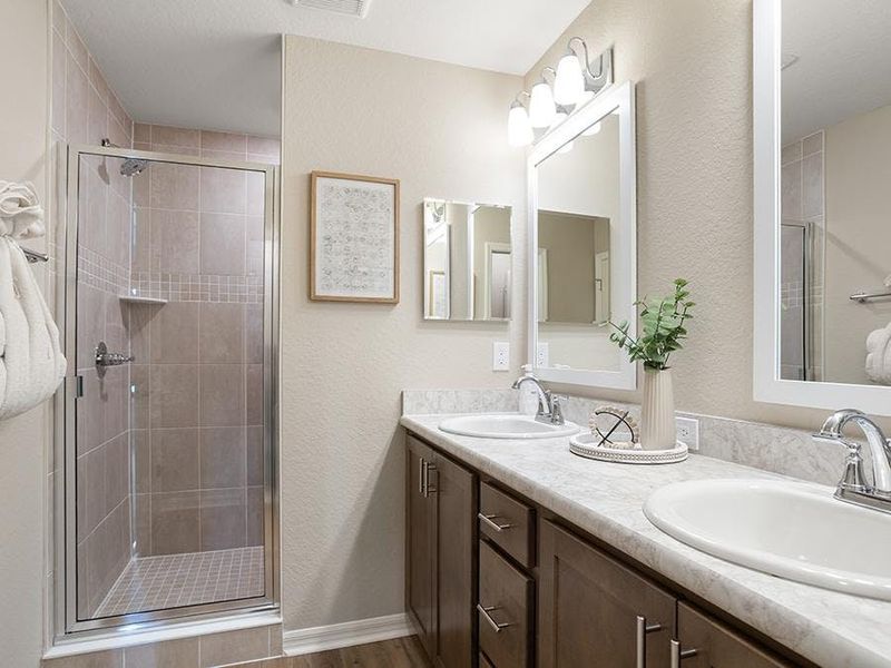 Your suite is complete with a large en-suite bath - Isla townhome by Highland Homes