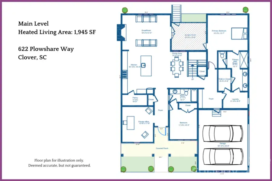2D floor plan layout of this home in , Clover, SC (Image 4).