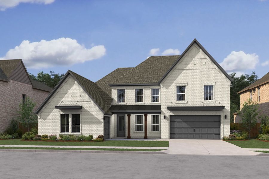 Representative exterior photo of a completed home built from the Little Rock by K. Hovnanian® Homes in Elevon, Lavon, TX (Image 12). Representative exterior photo of a completed home built from the Little Rock by K. Hovnanian® Homes in Elevon, Lavon, TX (Image 12).